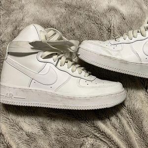 White high top Air Force 1s
